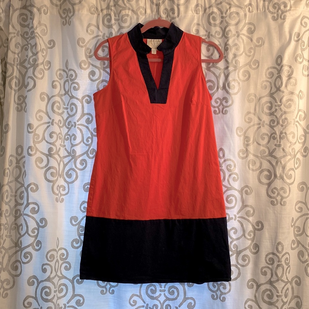 Cute, preppy pink and blue mini dress